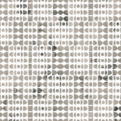 Tapete Grau-weißes Muster mit gemusterten Streifen