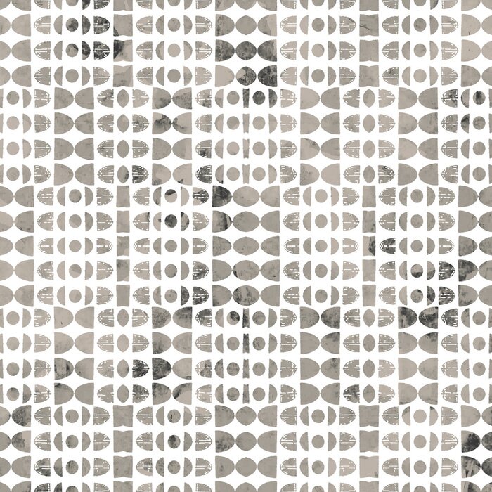 Tapete Grau-weißes Muster mit gemusterten Streifen