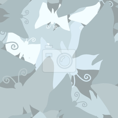 Tapete Graue Schmetterlinge übereinander