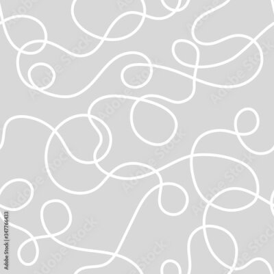 Tapete Graue und weiße Schnörkel