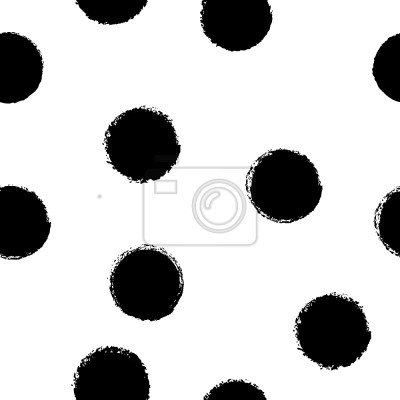 Tapete Große schwarze Punkte auf weißem Hintergrund