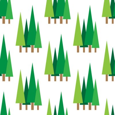 Tapete Grüne dreieckige Fichten