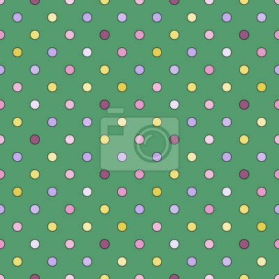Tapete Grünes Motiv mit Punkten mit Umriss