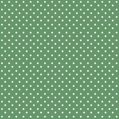 Tapete Grünes Motiv mit weißen Tupfen