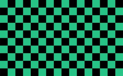 Tapete Grünes und schwarzes Schachbrett