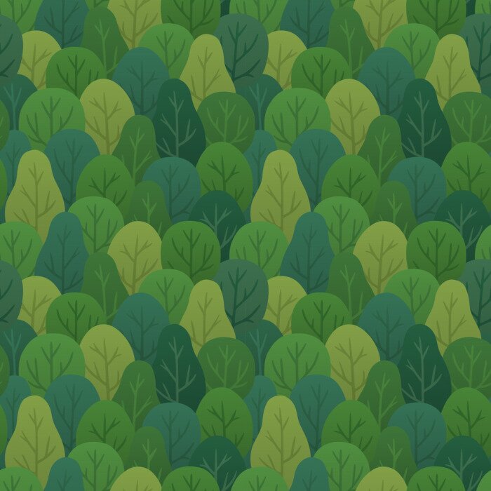 Tapete Grünes Waldmuster für Kinder