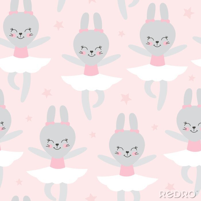 Tapete Häschen im Ballett