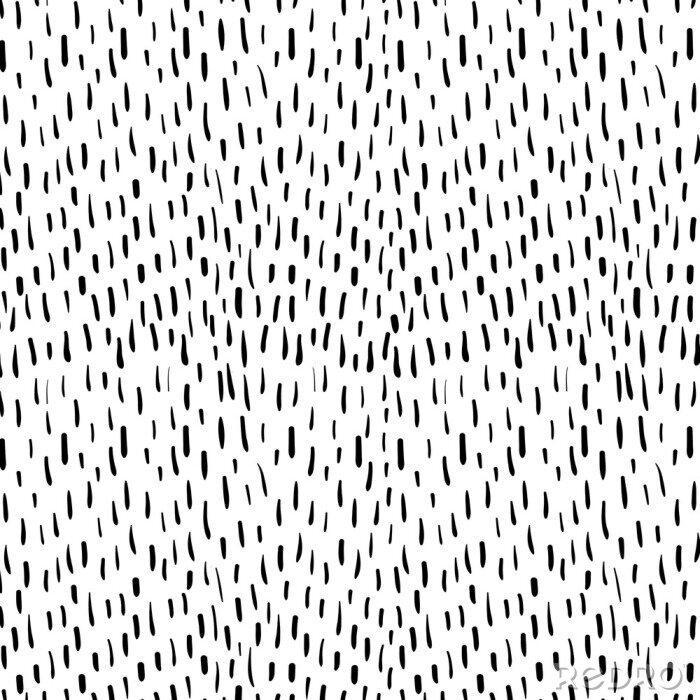 Tapete Hand drawn vector doodle pattern with black lines on white background for textile, clothing and graphic design