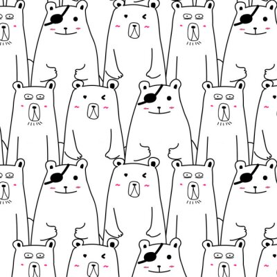 Tapete Hand gezeichnetes nettes Bärn-vektormuster.