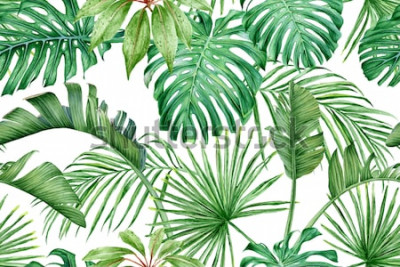 Tapete Handbemalte Palmblätter