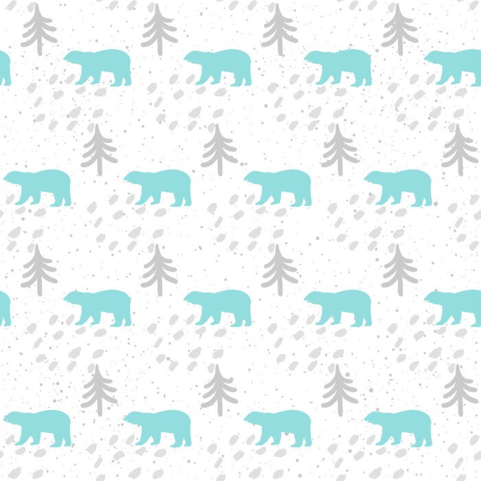 Tapete Handgemachte Bär nahtlose Muster Hintergrund.