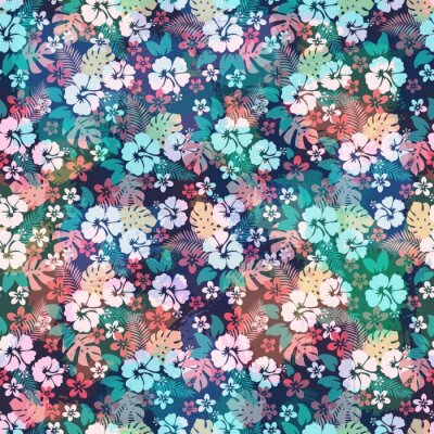 Tapete Hawaiian tropischen floralen nahtlose Muster.