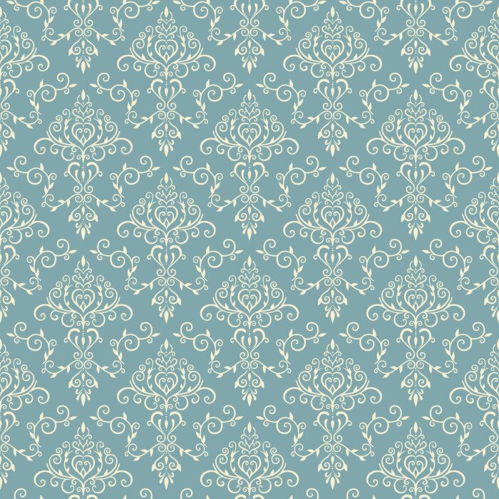 Tapete Hellblaues elegantes nahtloses Muster in der Weinleseart.