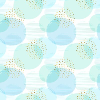 Tapete Hellblaues Motiv mit durchscheinenden Kreisen