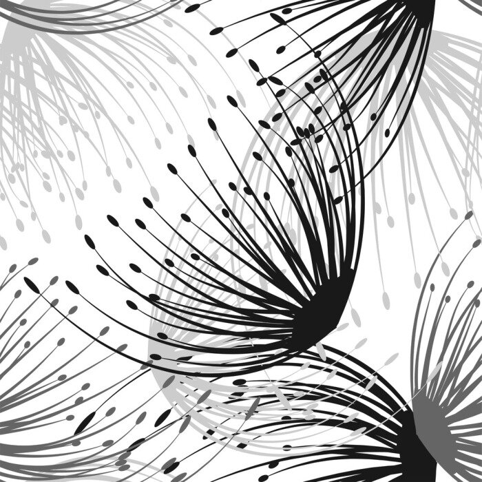 Tapete Helle und dunkle Pusteblumen moderne Grafik