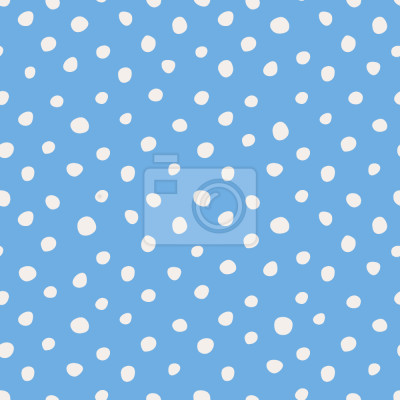 Tapete Helles blaues Motiv mit weißen Punkten