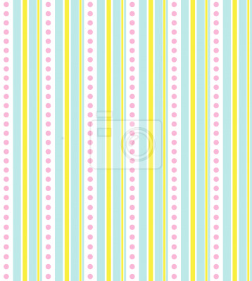 Tapete Helles Motiv mit Streifen und Punkten
