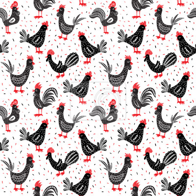 Tapete Henne und Hahn