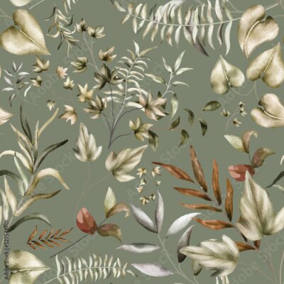 Tapete Herbstspuren auf den Blättern