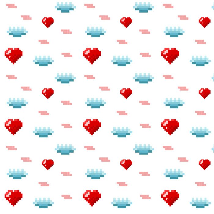 Tapete Herzen aus Pixeln