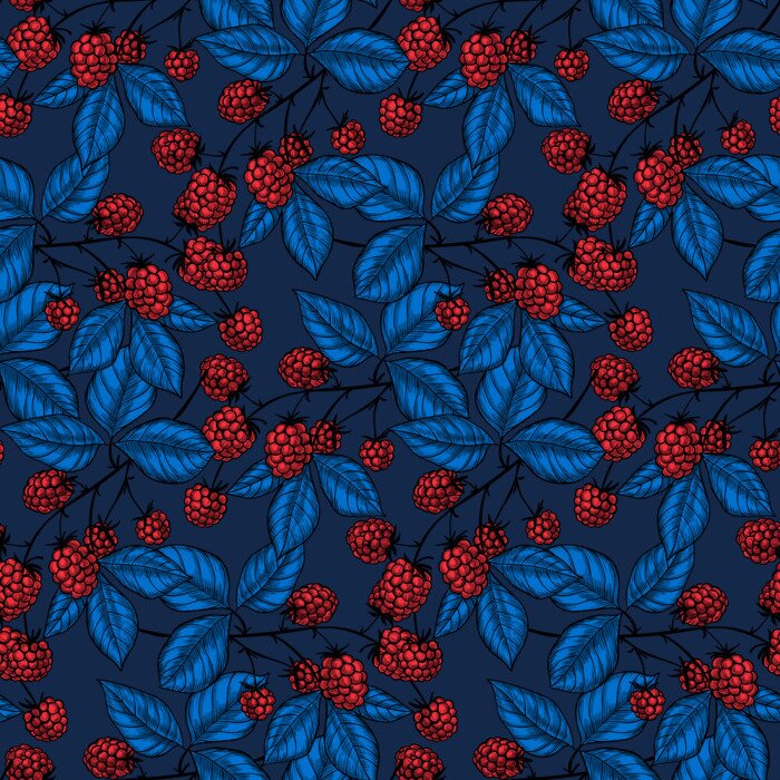 Tapete Himbeersträucher