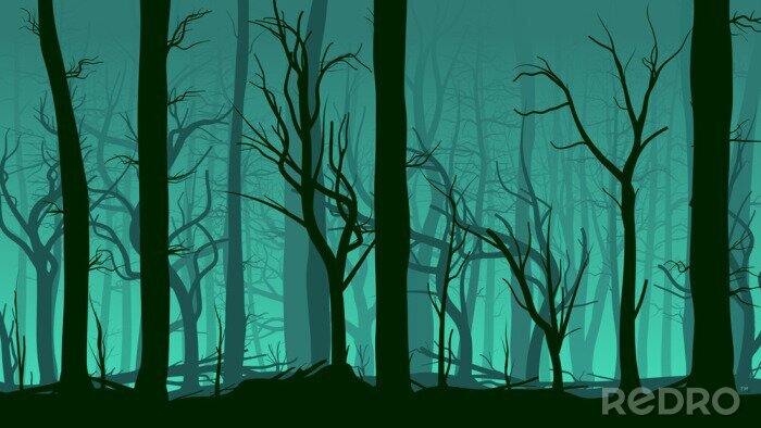 Tapete Horizontal Darstellung Pinienwald.