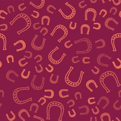 Tapete Hufeisen auf kastanienbraunem Hintergrund