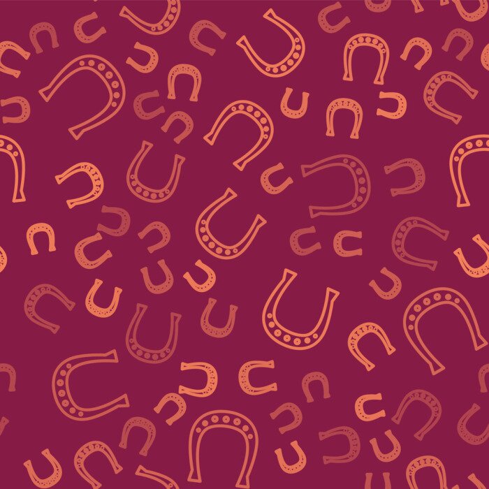 Tapete Hufeisen auf kastanienbraunem Hintergrund