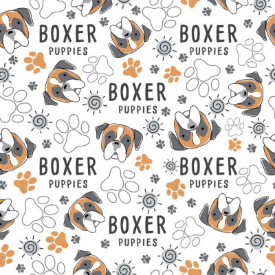 Tapete Hunde Boxer mit Aufschriften