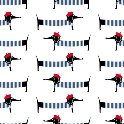 Tapete Hunde Dackel im französischen Stil