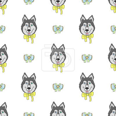 Tapete Hunde und süße Schleifen