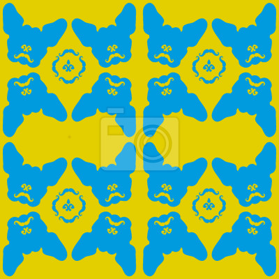 Tapete Hundeköpfe in grellen Farben