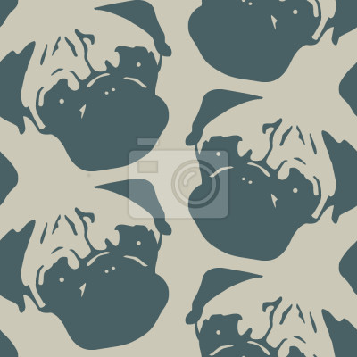 Tapete Hundeköpfe Möpse