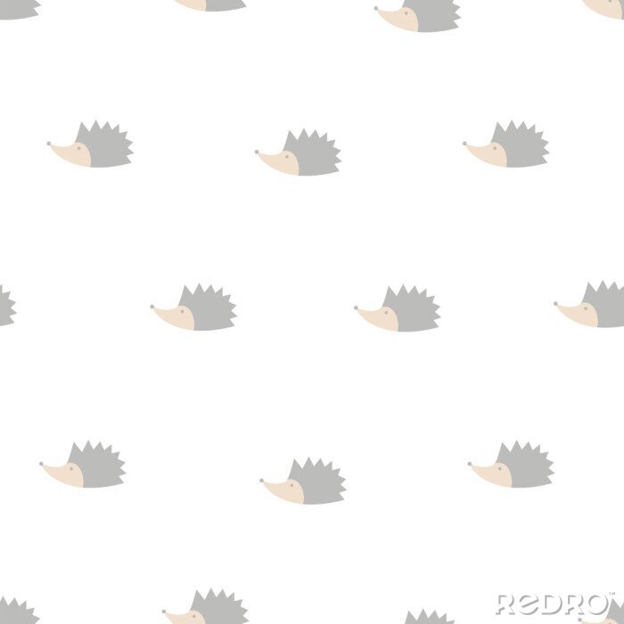 Tapete Igel auf weißem Hintergrund