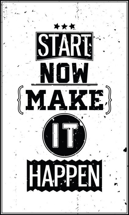 Tapete Illustration mit schwarzer und weißer Beschriftung