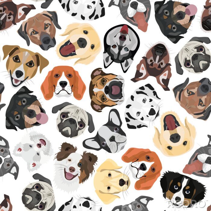 Tapete Illustration nahtlose Muster Hunde