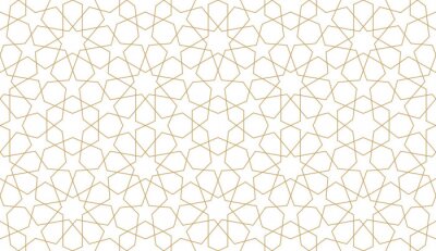 Tapete Illustrierte verbundene Sterne in Goldimitat