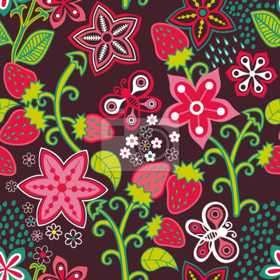 Tapete Im Erdbeerparadies der Mutter