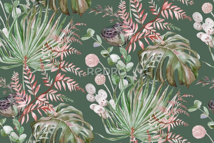 Tapete In einem exotischen Pflanzendickicht