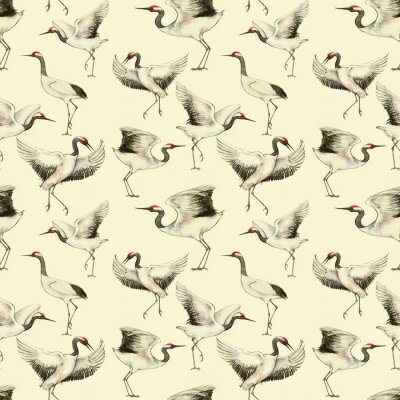 Tapete Japanische Kranichvögel