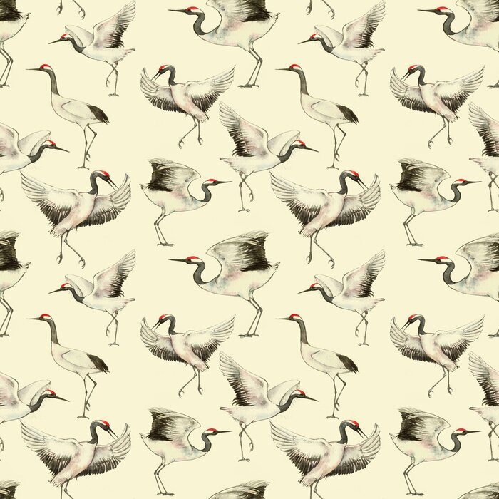Tapete Japanische Kranichvögel