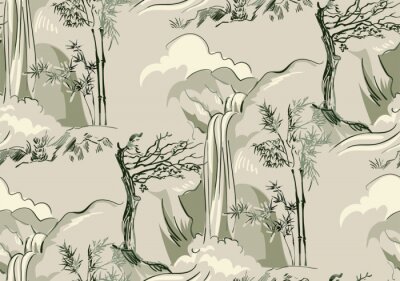 Tapete Japanische Wasserfälle