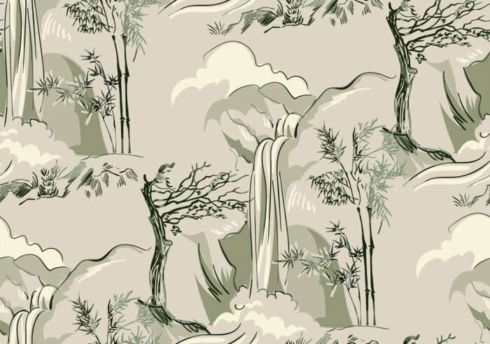 Tapete Japanische Wasserfälle