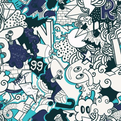 Tapete Jugend-Wandzeichnungen