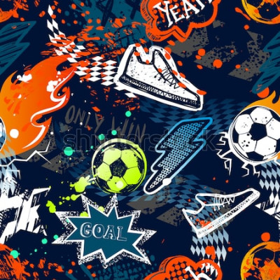 Tapete Jugendliche Fußballsymbole