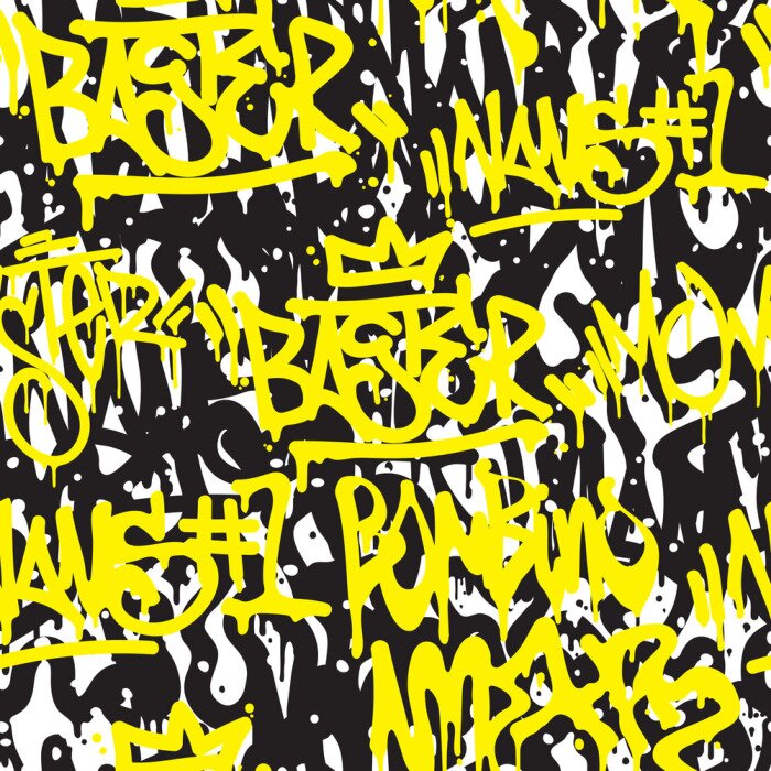 Tapete Jugendliche Komposition von Schnörkeln