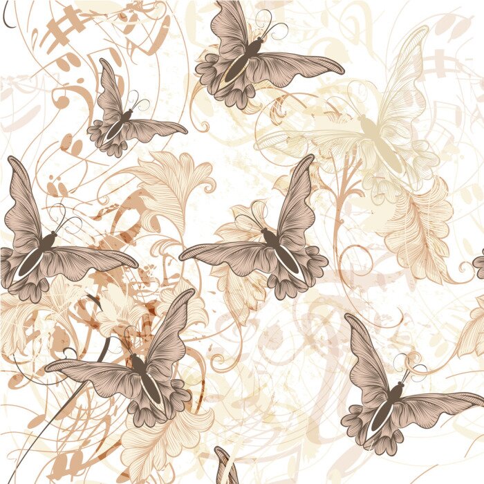 Tapete Jugendliche Schmetterlinge Shabby