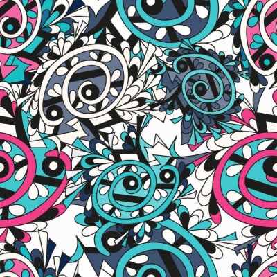 Tapete Jugendornamente in Farben