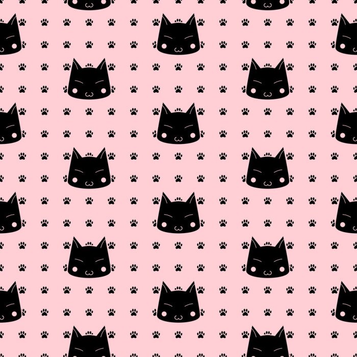 Tapete Katzen Tatzen-Druck. Vector nahtlose Muster.