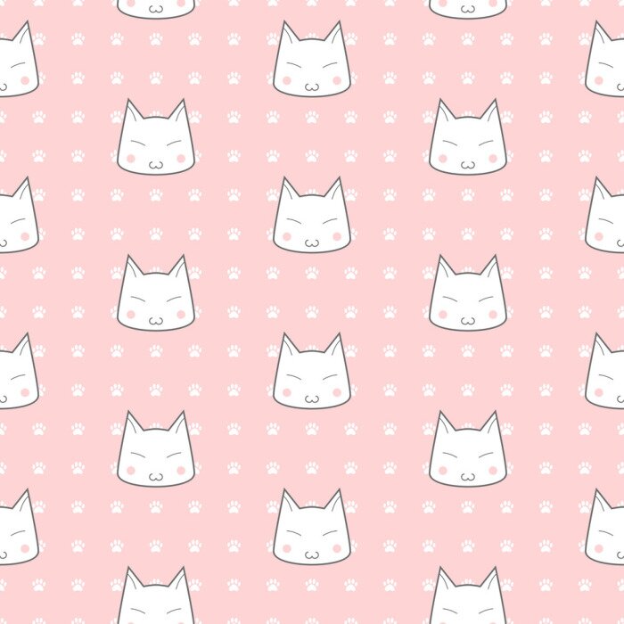 Tapete Katzen Tatzen-Druck. Vector nahtlose Muster.